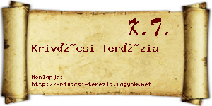 Krivácsi Terézia névjegykártya